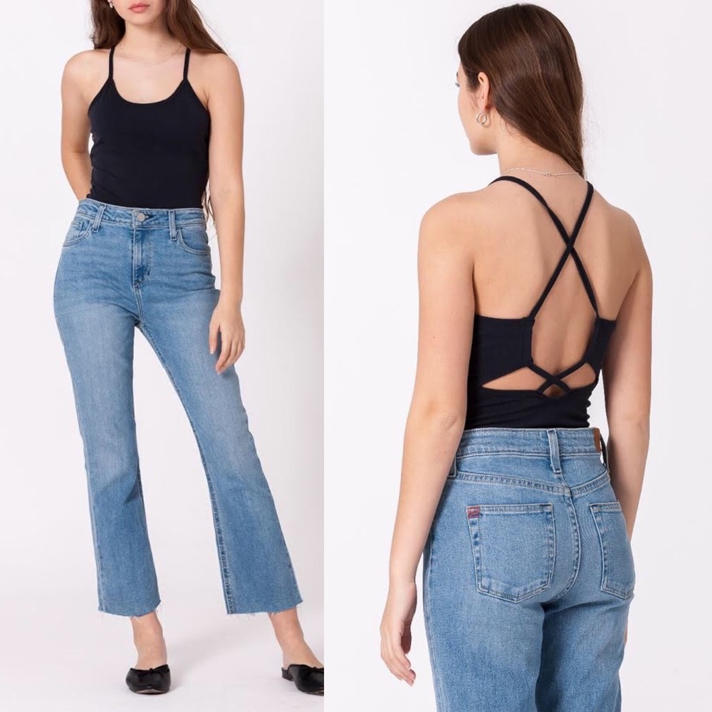 Cross Back Ribbed Bodysuit - Picture 2 of 6